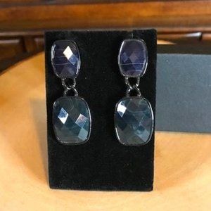 Faceted Stone Dangle Earrings